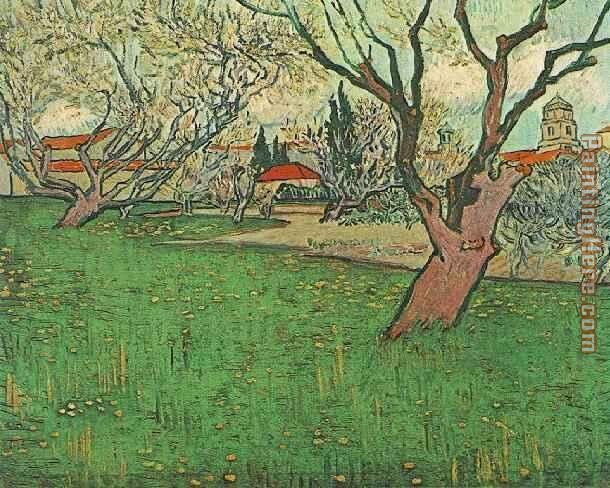 View of Arles with Tress in Blossom painting - Vincent van Gogh View of Arles with Tress in Blossom art painting